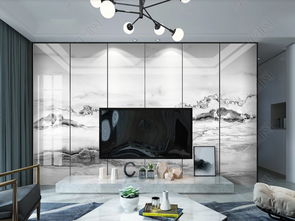 新中式山水水墨石紋大理石背景墻 設(shè)計美學(xué)與實(shí)用素材